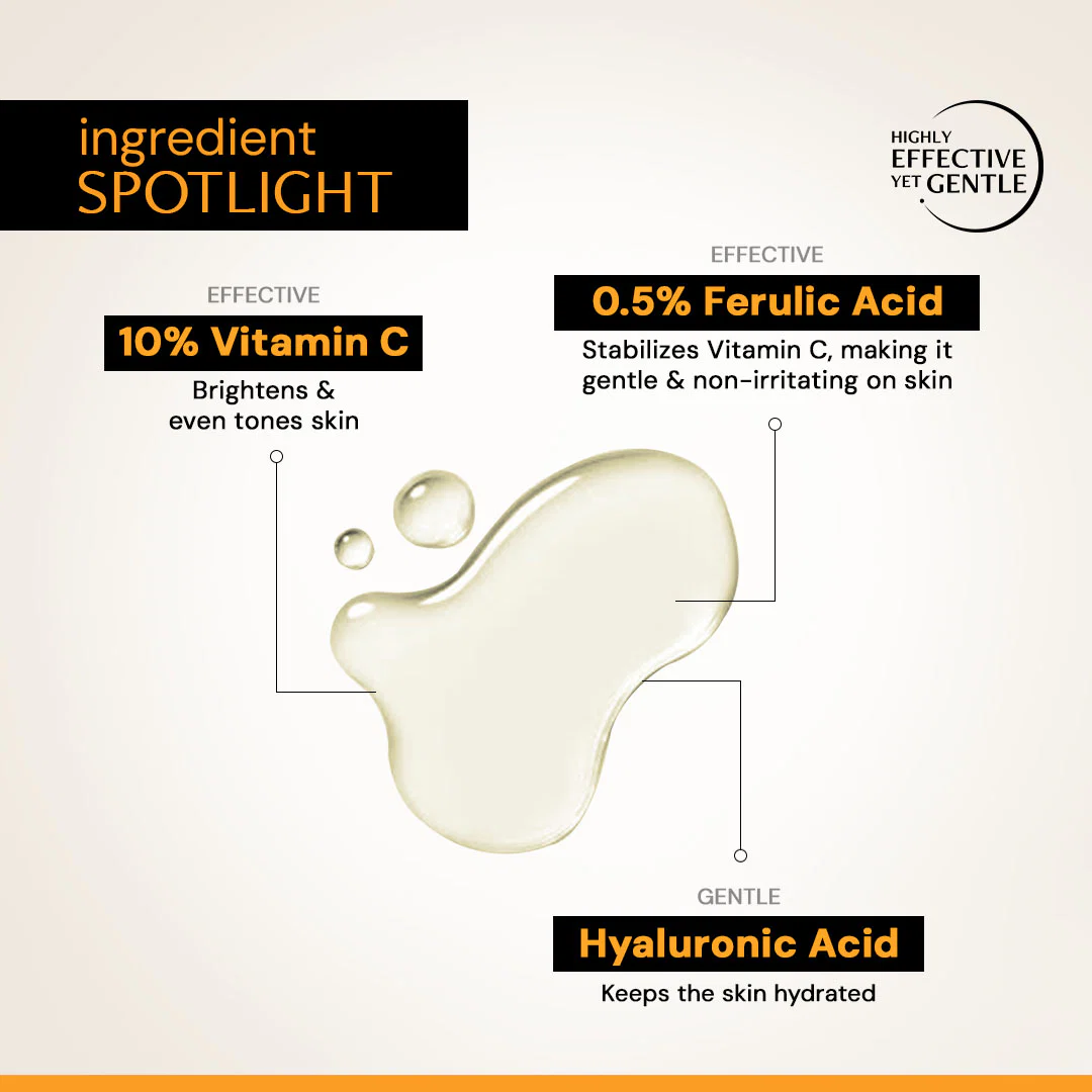 10% Vitamin C serum (10ml)| Clinically Tested, Non-Irritating| Brightens & Evens Tone | For Oily Skin - Image 4